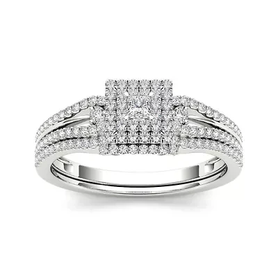 1/2 CT. T.W. Diamond 10K White Gold Bridal Set