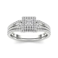 1/2 CT. T.W. Diamond 10K White Gold Bridal Set
