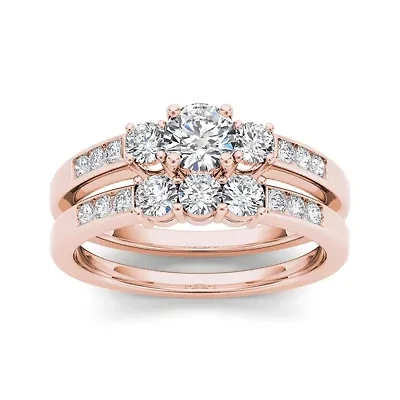 CT.T.W. Natural Diamond 14K Rose Gold Bridal Ring Set