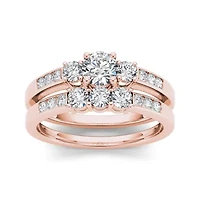 CT.T.W. Natural Diamond 14K Rose Gold Bridal Ring Set