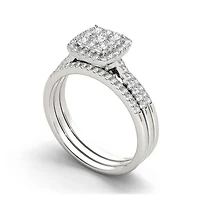 2 CT.T.W. Natural Diamond 10K White Gold Bridal Set