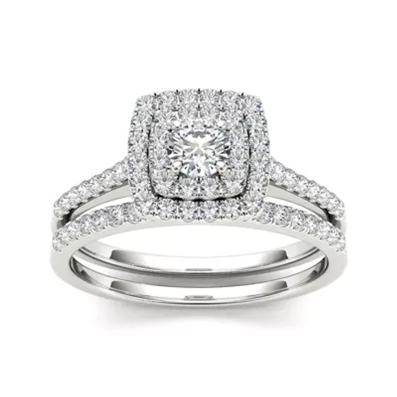 3/4 CT. T.W. Diamond 10K White Gold Bridal Ring Set