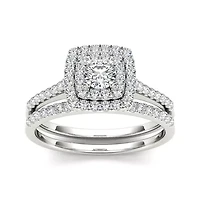 3/4 CT. T.W. Diamond 10K White Gold Bridal Ring Set
