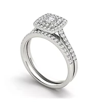 3/4 CT. T.W. Diamond 10K White Gold Bridal Ring Set