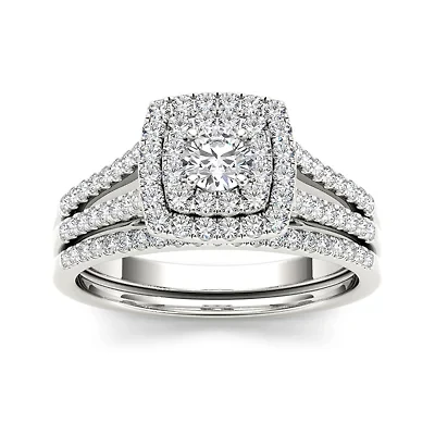 CT.T.W. Natural Diamond 10K Gold Bridal Set