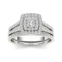 CT.T.W. Natural Diamond 10K Gold Bridal Set
