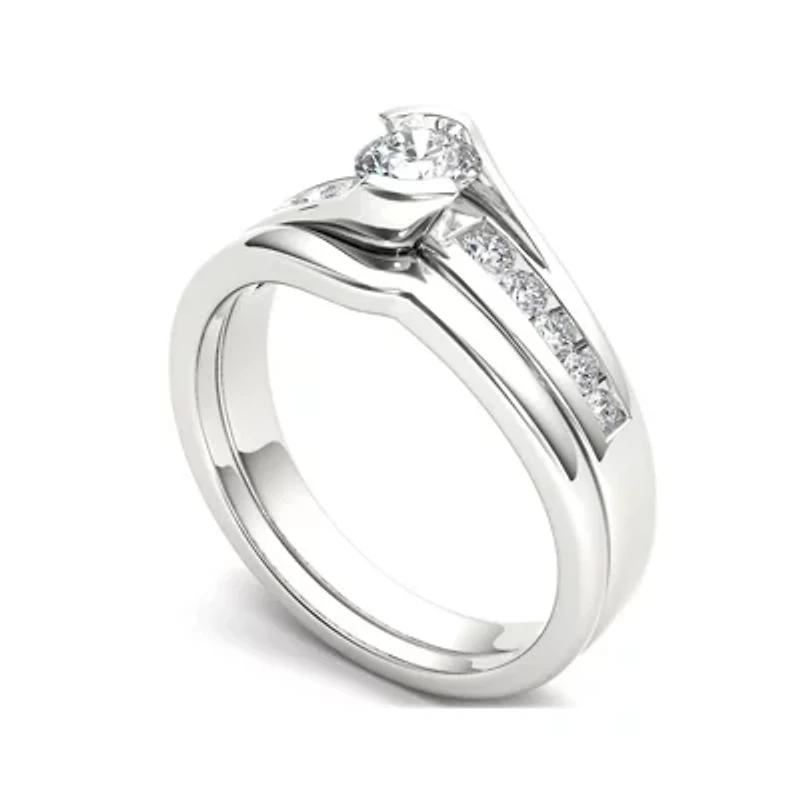 1/2 CT.T.W. Natural Diamond 14K White Gold Bridal Ring Set