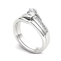 1/2 CT.T.W. Natural Diamond 14K White Gold Bridal Ring Set