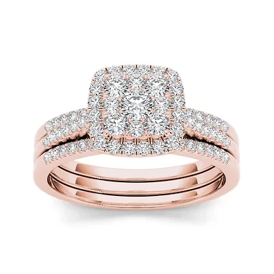 1/ CT.T.W. Natural Diamond 10K Rose Gold Bridal Set
