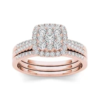 1/ CT.T.W. Natural Diamond 10K Rose Gold Bridal Set