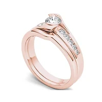 1/2 CT.T.W. Natural Diamond 14K Rose Gold Bridal Ring Set