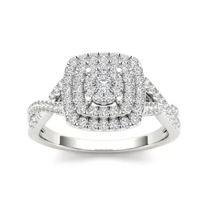 1/2 CT.T.W. Natural Diamond 10K White Gold Engagement Ring