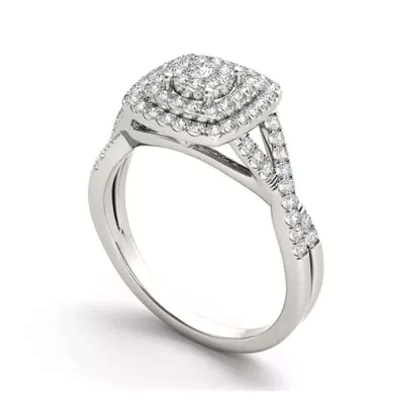 1/2 CT.T.W. Natural Diamond 10K White Gold Engagement Ring