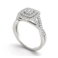 1/2 CT.T.W. Natural Diamond 10K White Gold Engagement Ring
