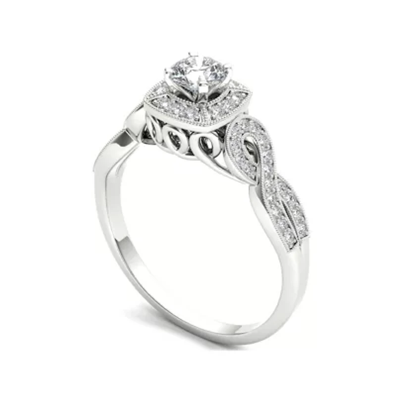 1/2 CT.T.W. Natural Diamond 14K White Gold Engagement Ring