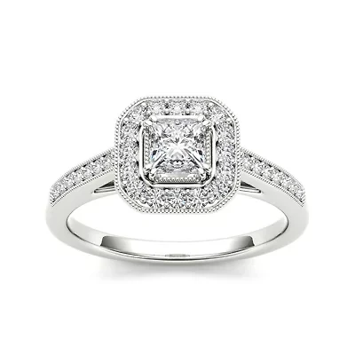 1/2 CT.T.W. Natural Diamond 14K White Gold Engagement Ring