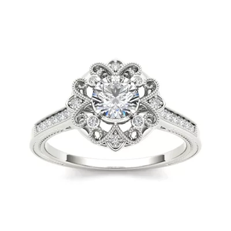 1/2 CT.T.W. Natural Diamond 14K White Gold Engagement Ring