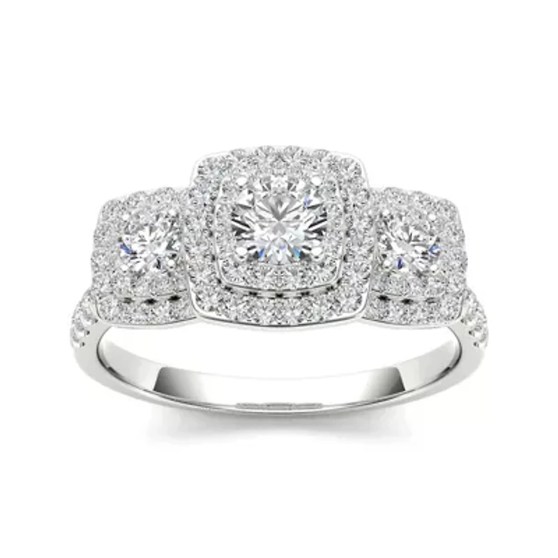 1 CT.T.W. Natural Diamond 10K White Gold Engagement Ring