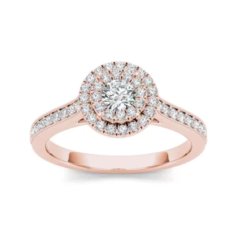 1/2 CT.T.W. Natural Diamond 10K Rose Gold Engagement Ring