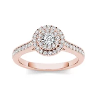 1/2 CT.T.W. Natural Diamond 10K Rose Gold Engagement Ring