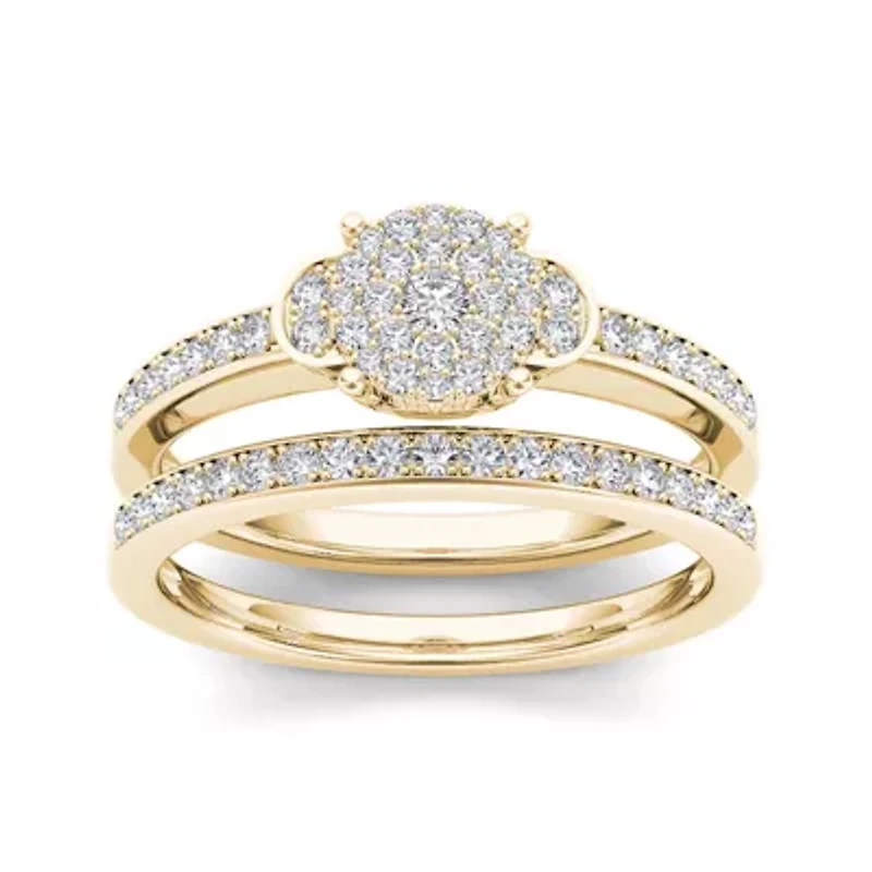 1/2 CT. T.W. Diamond 10K Yellow Gold Bridal Ring Set
