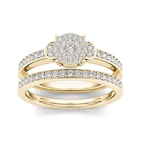 1/2 CT. T.W. Diamond 10K Yellow Gold Bridal Ring Set