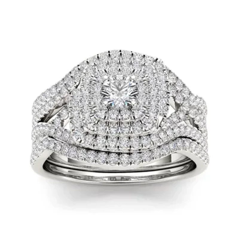 1 CT. T.W. Diamond 10K Gold Bridal Ring Set