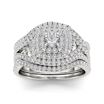 1 CT. T.W. Diamond 10K Gold Bridal Ring Set