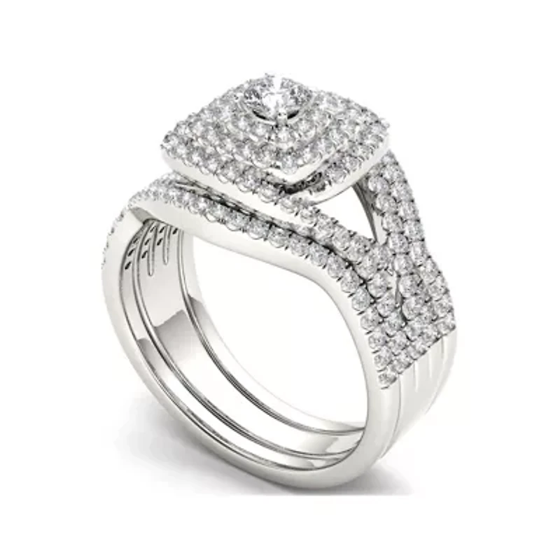 1 CT. T.W. Diamond 10K Gold Bridal Ring Set
