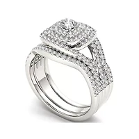 1 CT. T.W. Diamond 10K Gold Bridal Ring Set