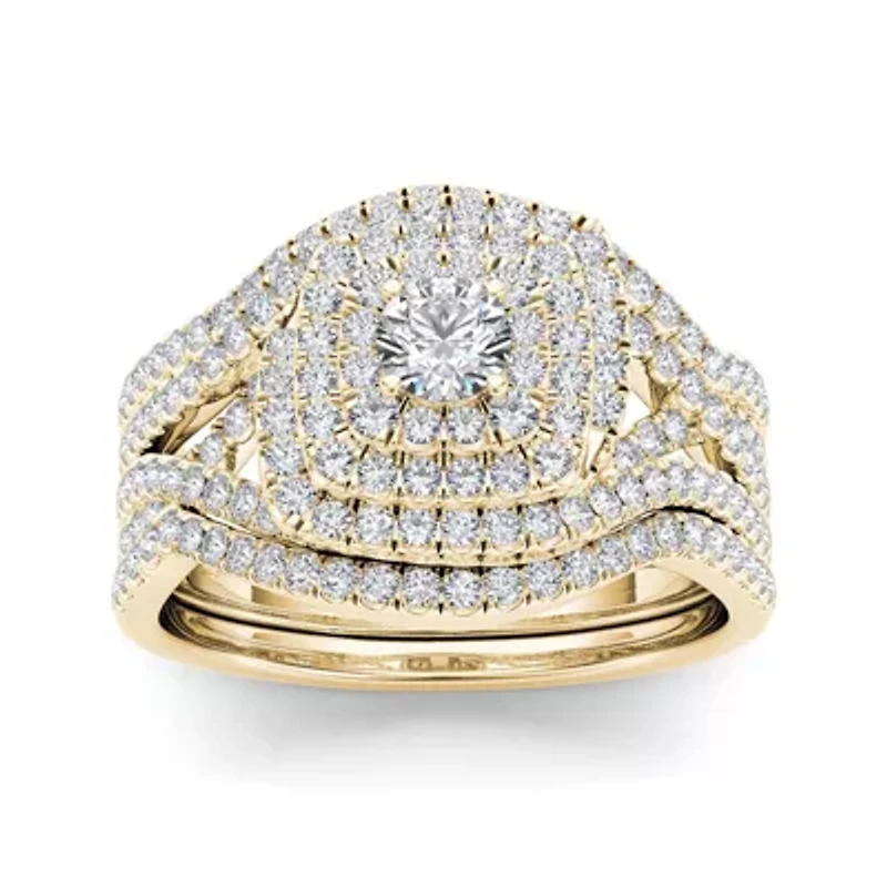 1 CT. T.W. Diamond 10K Yellow Gold Bridal Ring Set