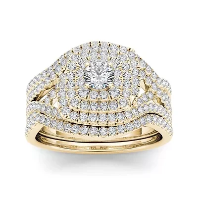 1 CT. T.W. Diamond 10K Yellow Gold Bridal Ring Set