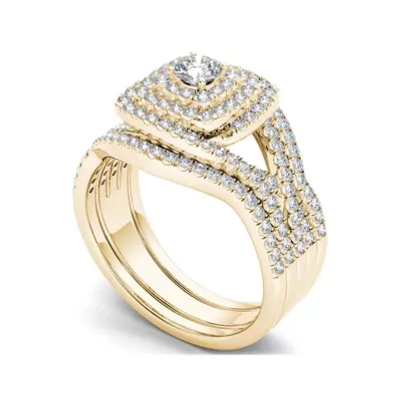 1 CT. T.W. Diamond 10K Yellow Gold Bridal Ring Set