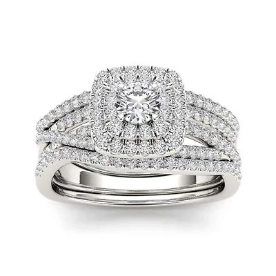 1 CT. T.W. Diamond 10K Gold Bridal Ring Set