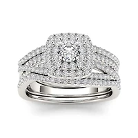 1 CT. T.W. Diamond 10K Gold Bridal Ring Set
