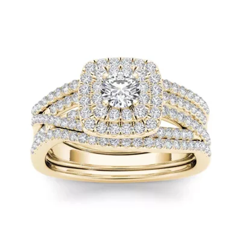 1 CT. T.W. Diamond 10K Yellow Gold Bridal Ring Set