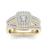 1 CT. T.W. Diamond 10K Yellow Gold Bridal Ring Set