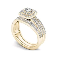 1 CT. T.W. Diamond 10K Yellow Gold Bridal Ring Set