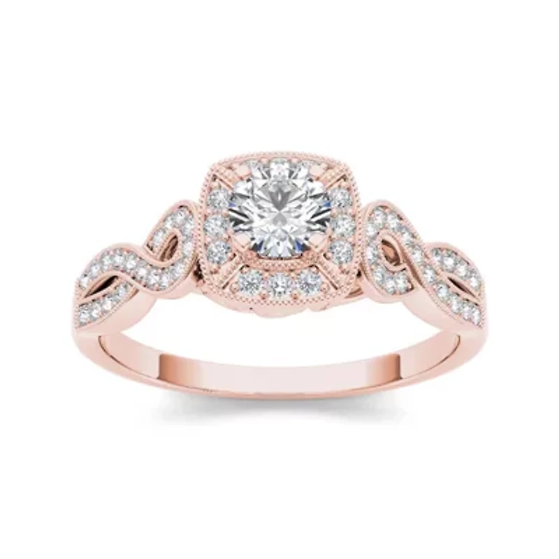 1/2 CT.T.W. Natural Diamond 14K Rose Gold Engagement Ring