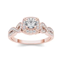 1/2 CT.T.W. Natural Diamond 14K Rose Gold Engagement Ring