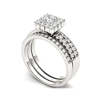 7/8 CT. T.W. Diamond 14K White Gold Bridal Ring Set