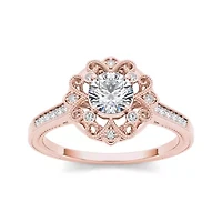 1/2 CT.T.W. Natural Diamond 14K Rose Gold Engagement Ring