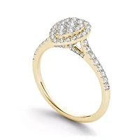 3/4 CT.T.W. Natural Diamond 10K Yellow Gold Pear-Shaped Engagement Ring