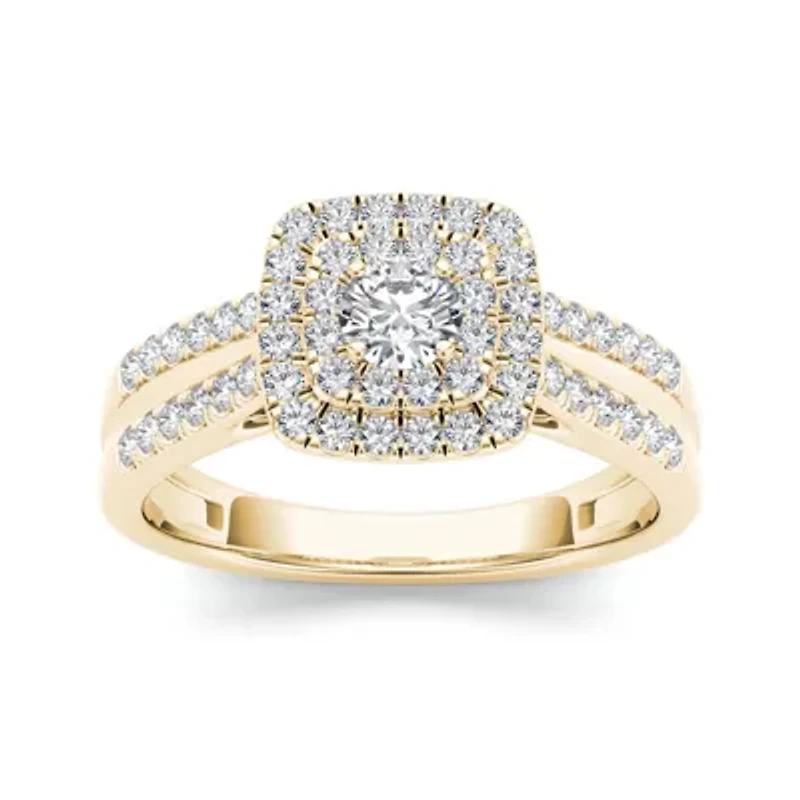 CT.T.W. Natural Diamond 10K Yellow Gold Engagement Ring