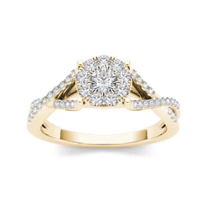 3/4 CT.T.W. Natural Diamond 10K Yellow Gold Engagement Ring