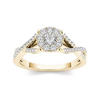 3/4 CT.T.W. Natural Diamond 10K Yellow Gold Engagement Ring