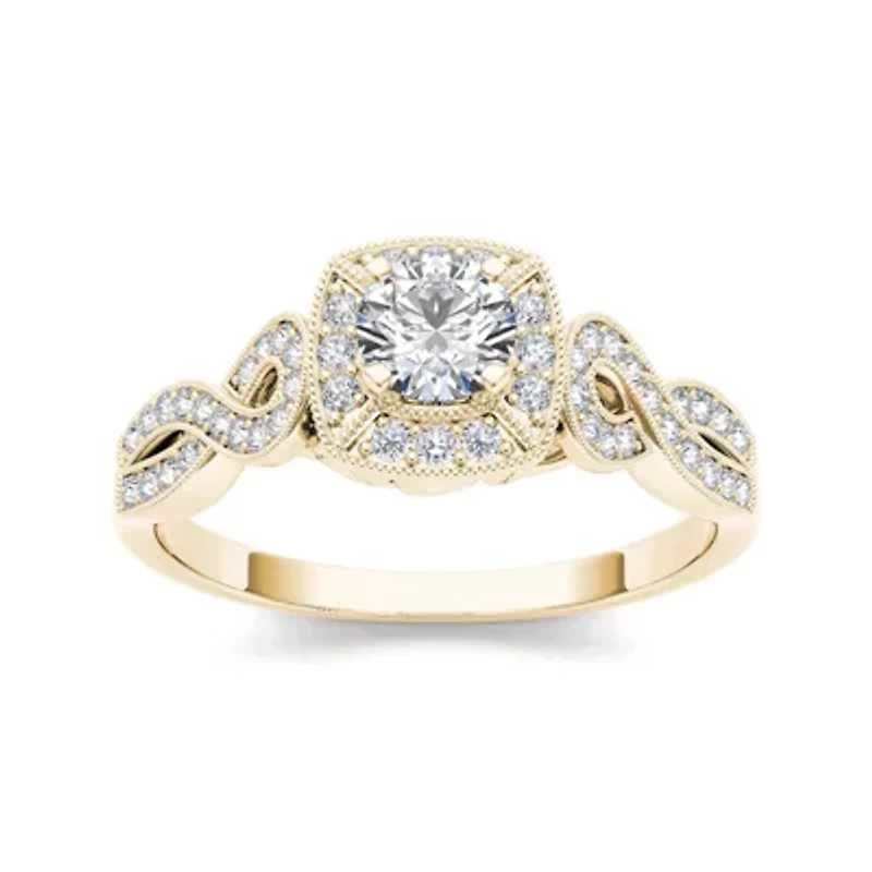 1/2 CT.T.W. Natural Diamond 14K Yellow Gold Engagement Ring
