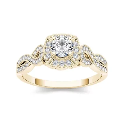 1/2 CT.T.W. Natural Diamond 14K Yellow Gold Engagement Ring