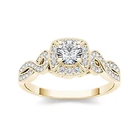 1/2 CT.T.W. Natural Diamond 14K Yellow Gold Engagement Ring