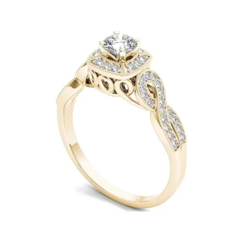 1/2 CT.T.W. Natural Diamond 14K Yellow Gold Engagement Ring